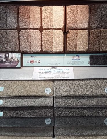 Flooring products in the showroom from Carpet Plus in the Worthington, MN area