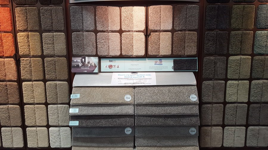 Flooring products in the showroom from Carpet Plus in the Worthington, MN area