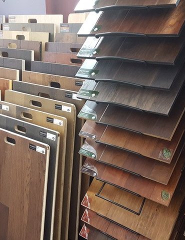 Flooring products in the showroom from Carpet Plus in the Worthington, MN area