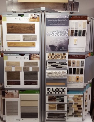 Flooring products in the showroom from Carpet Plus in the Worthington, MN area