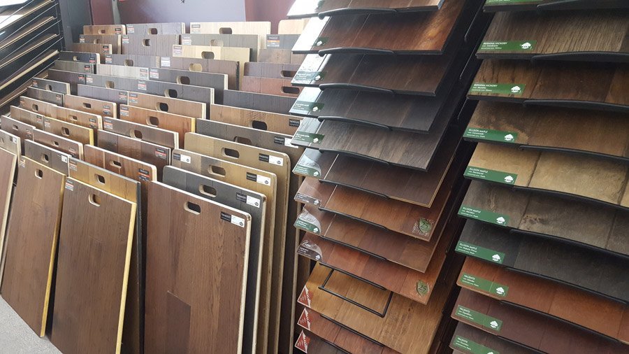 Flooring products in the showroom from Carpet Plus in the Worthington, MN area